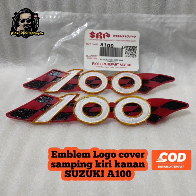 emblem embelem logo simbol box dop cover tutup aki suzuki a100 a 100 bendera