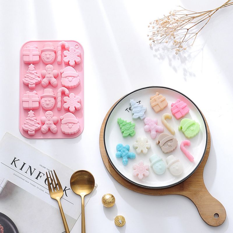 CETAKAN SILICONE PUDING JELLY COKLAT TEMA NATAL CHRISTMAS AESTHETIC/SILIKON COKLAT SANTA UNYU