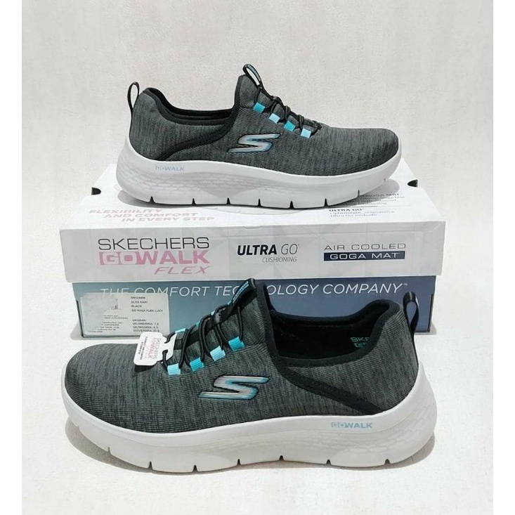 SKECHERS GO WALK FLEX LUCY BLACK SIZE 37/38.5 SLIP ON ORIGINAL BY SPORT STATION