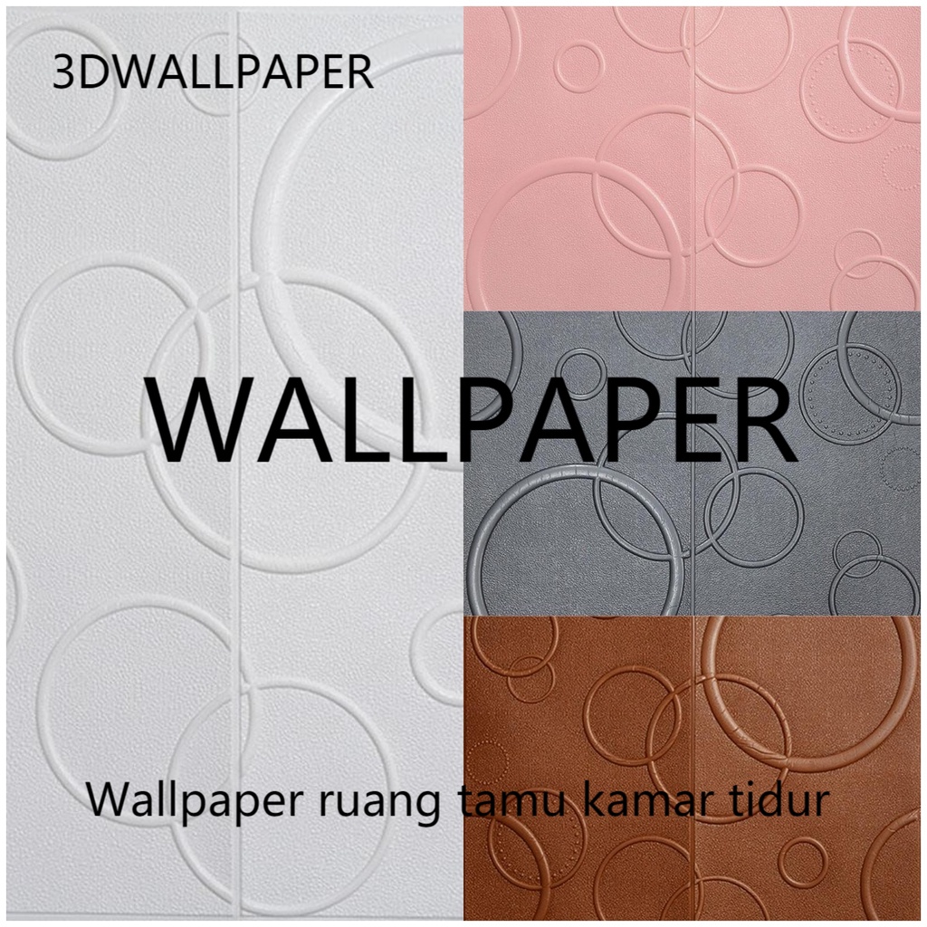 Wallpaper 3D Ruang Tamu Wallpaper TV Latar Belakang Lingkaran Dinding Kamar Tidur Busa Menjaga
