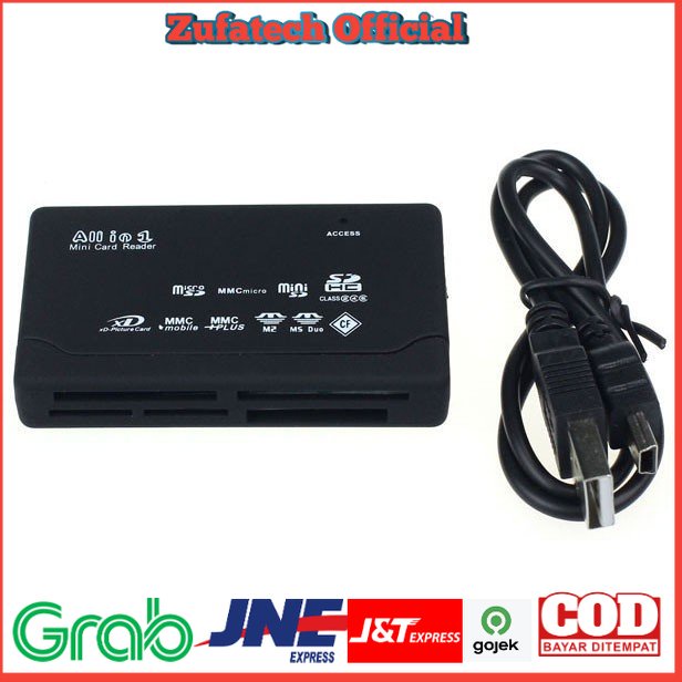 FSU Card Reader SD XD MMC MS CF SDHC TF Micro SD M2 Adapter - SHTC-08 - Black