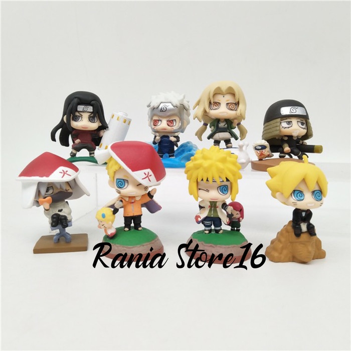 8 pcs Action Figure Naruto Hokage Boruto Kakashi Hasirama Tsunade