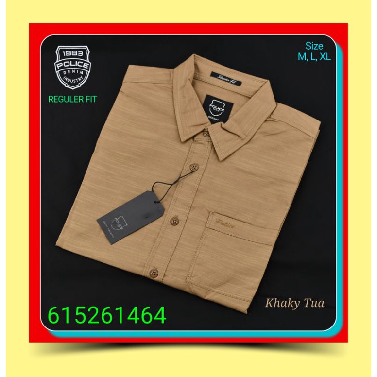 Kemeja Kasual Pria Police Denim Industry 615261464 Lengan Pendek