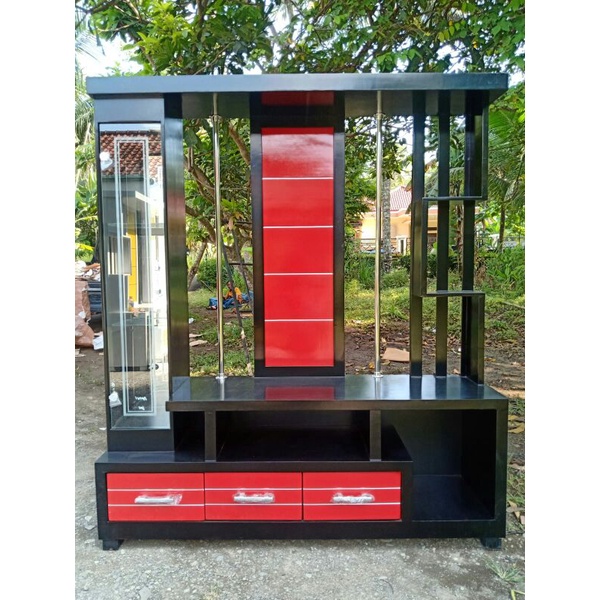 Bifet partisi Ekonomis Ukuran P160 x L40 x T182 besar bs untul tv led yg cukup besar lengkap laca da