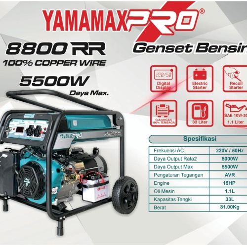 GENSET YAMAMAX PRO 5500 WATT 8800 RR GENERATOR LISTRIK BENSIN