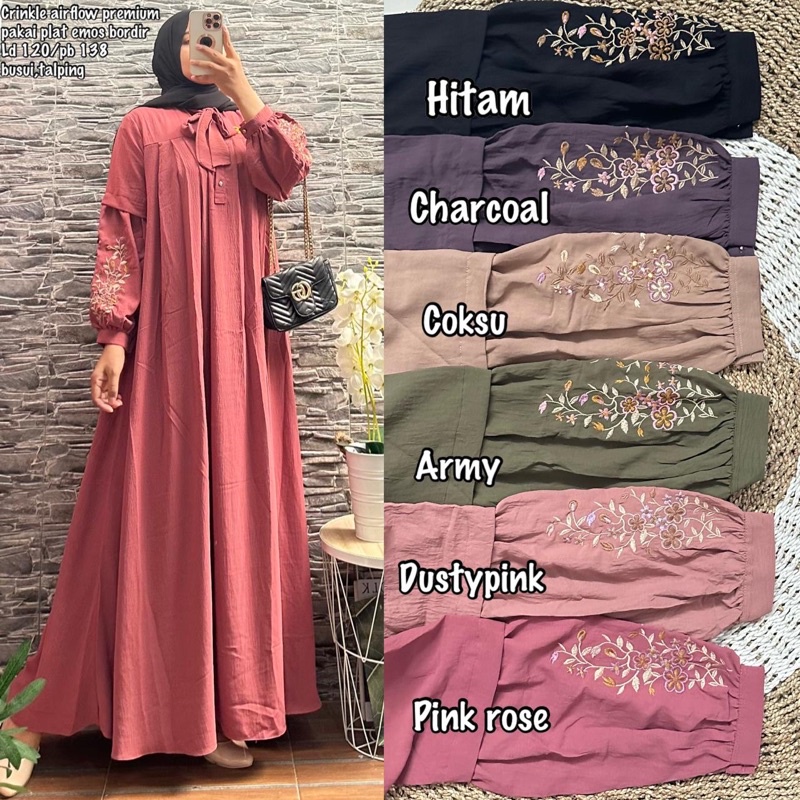 Gamis Emos Pita Crincle Premium 174 ✨