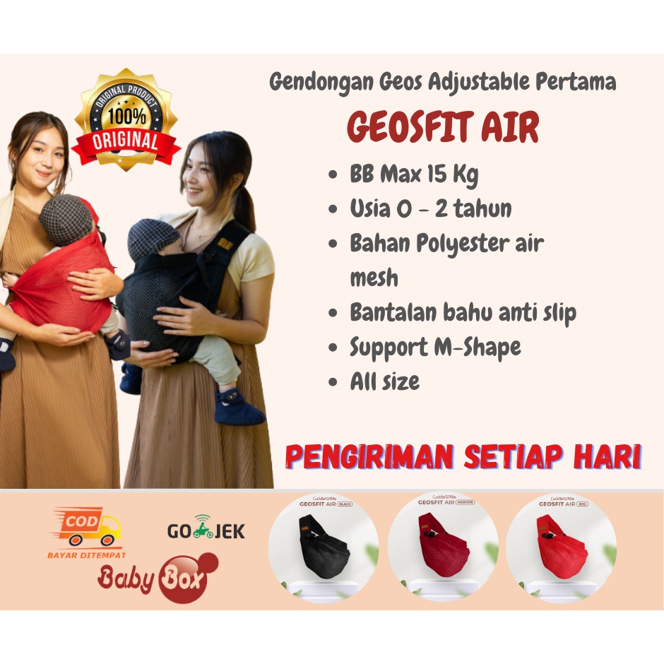 Jual Gendongan bayi geosfit cuddle me mshape kekinian adjustable air