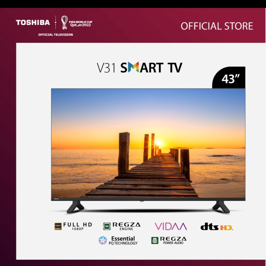 Toshiba 43 Inch Bezel-Less HD Vidaa TV 43V31LP