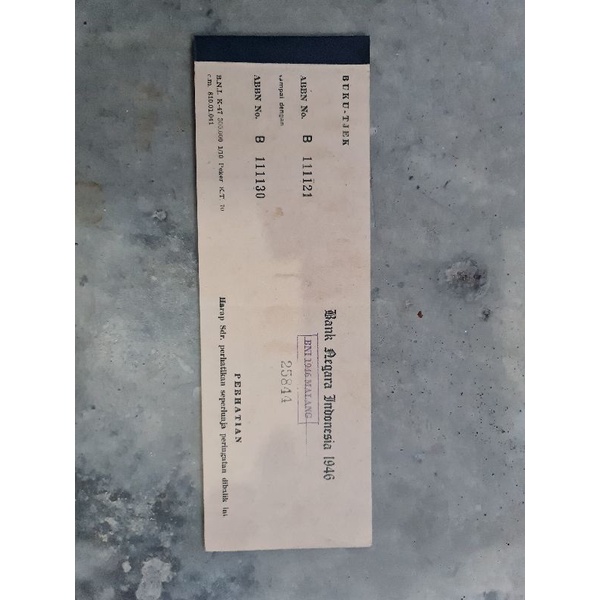 

Buku Tjek Lawas BNI versi 1946