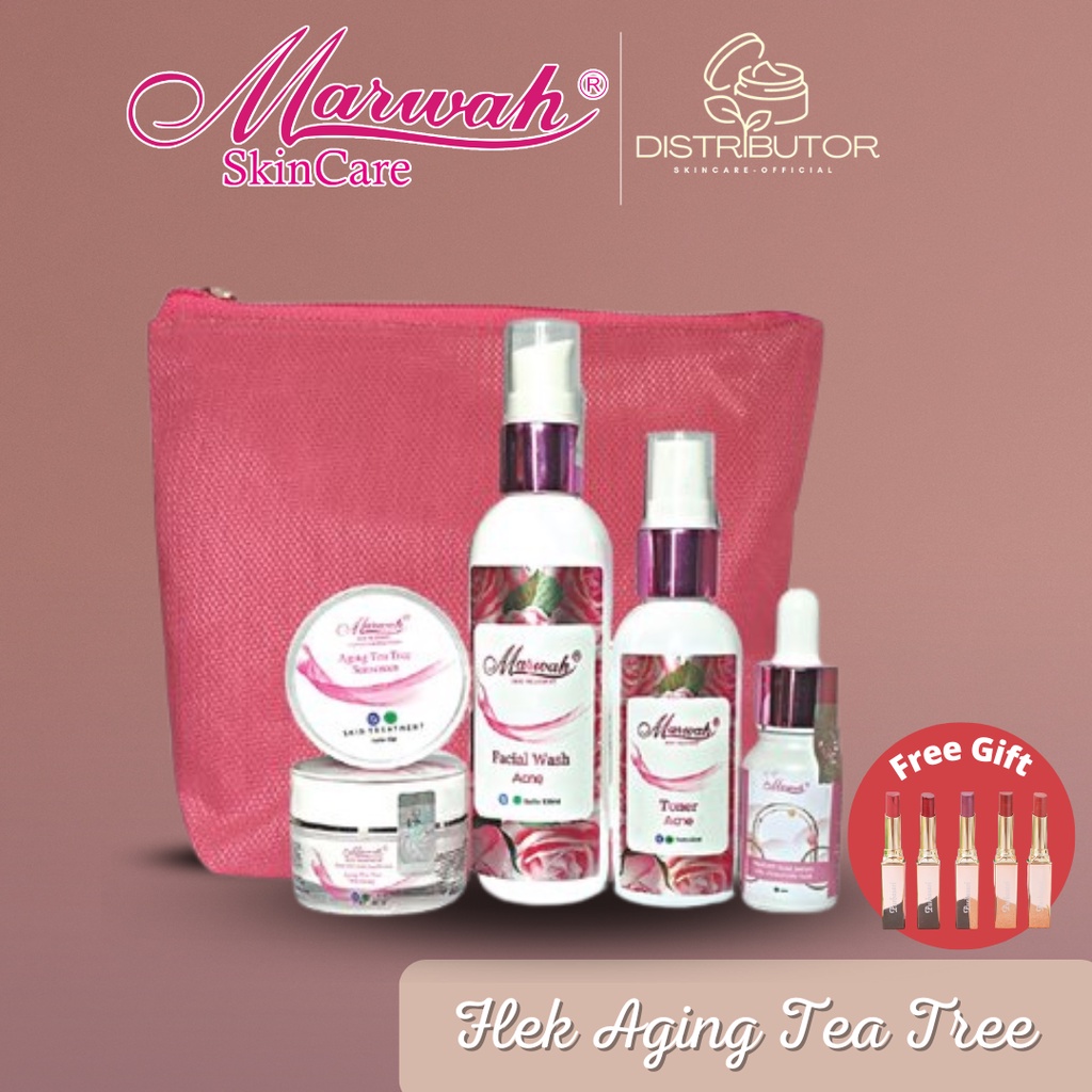 Marwah Skincare Aging Tea Tree Paket Kecantikan Perawatan Kulit Wajah Flek