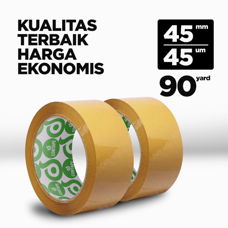 

Lakban 2 inch Coklat / Bening Cortape 90 yard