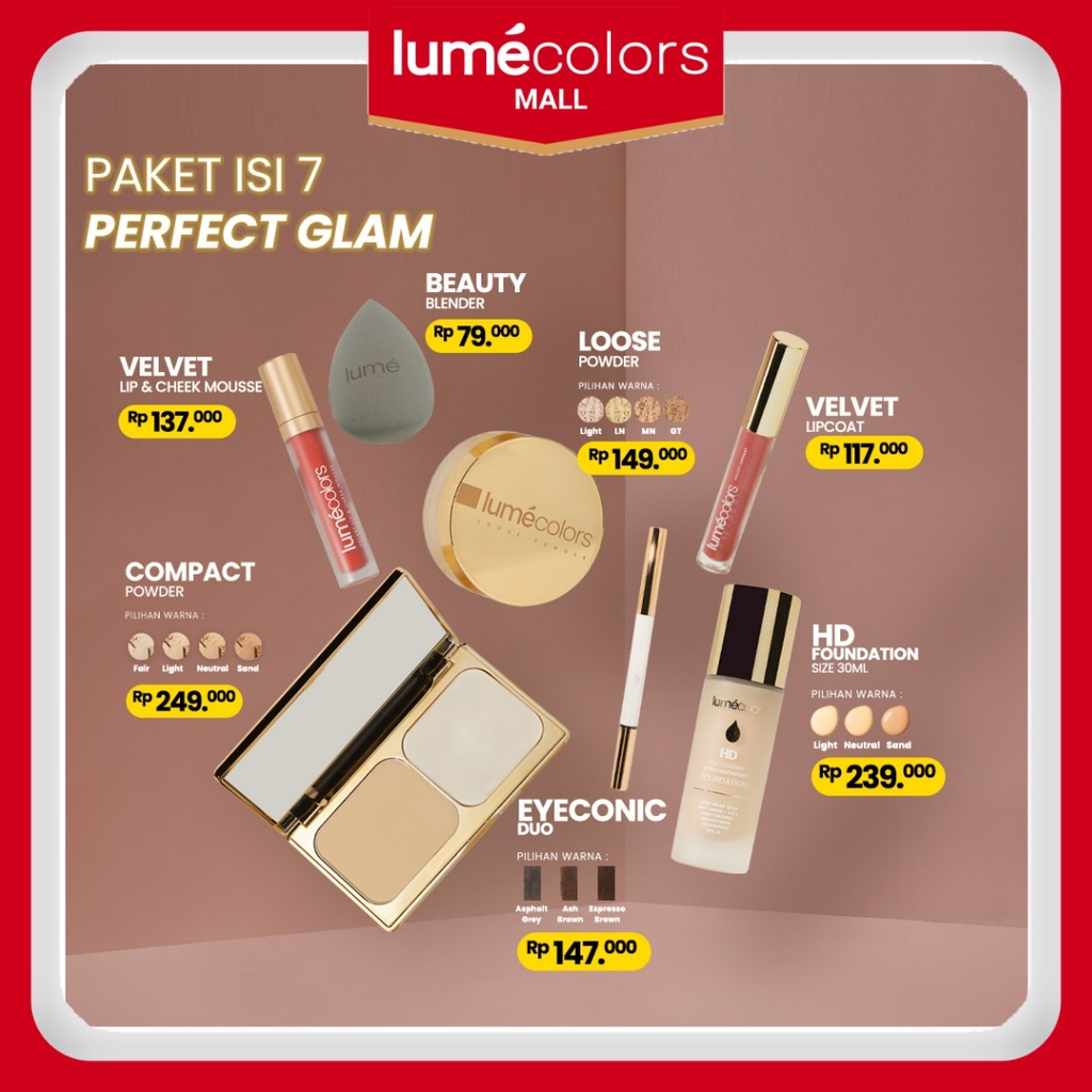 Lumecolors PERFECT GLAM Paket Komplit COD BPOM