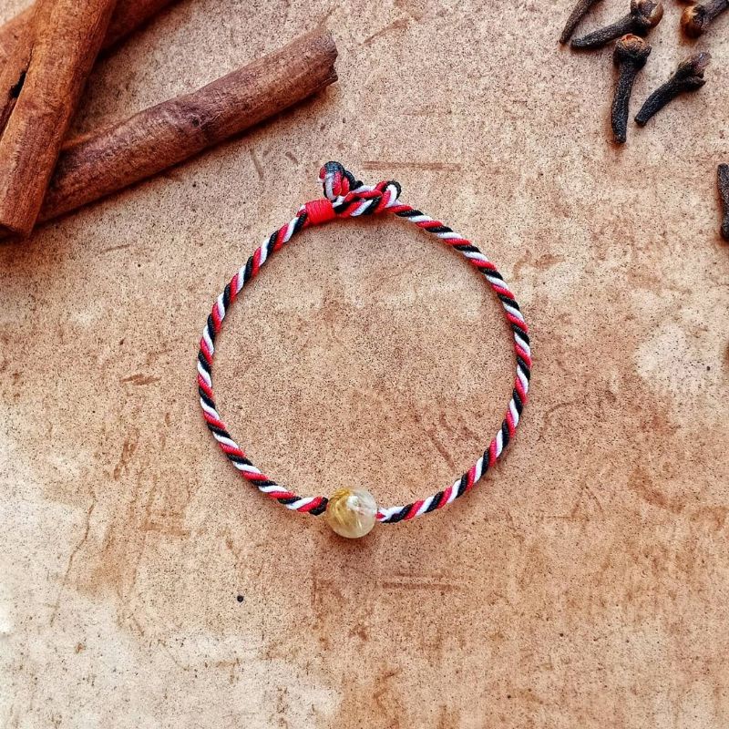 Gelang Tridatu Rambut Sedana Kancing Knot/Gelang Tridatu Asli Bali