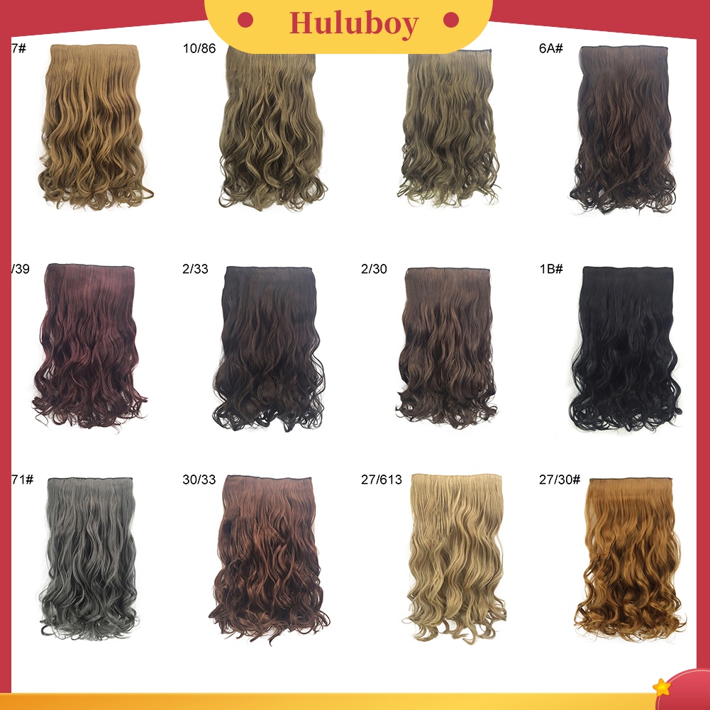 Wig Rambut Extension Sintetis Model Keriting Gelombang 50cm Untuk Wanita