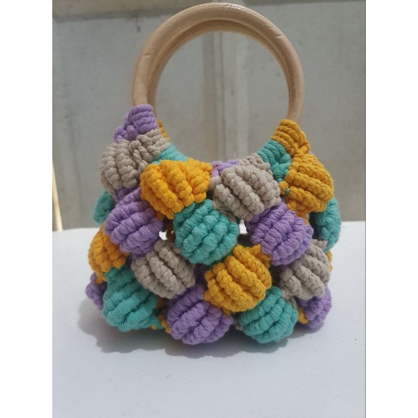 Tas macrame / Macrame shell bag/macrame bubbel bag