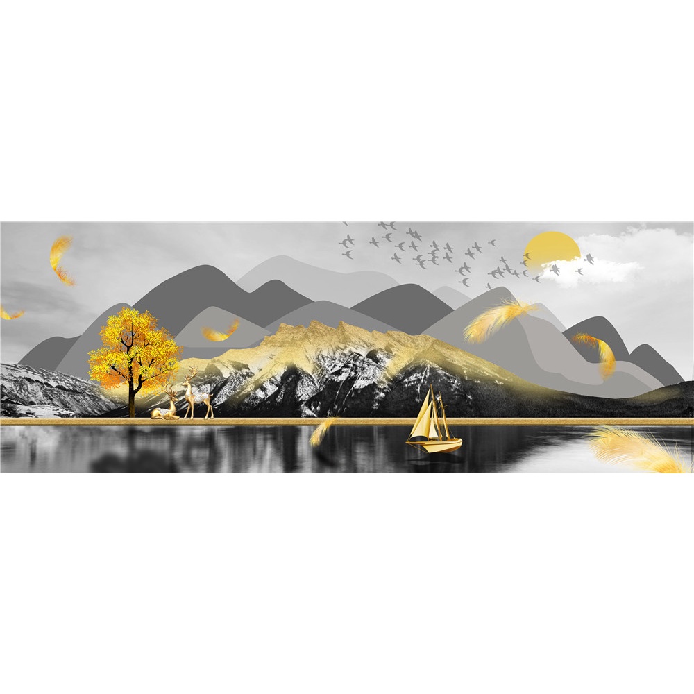 lukisan porcelain 5D lukisan diamond lukisan pemandangan gunung bukit 5d