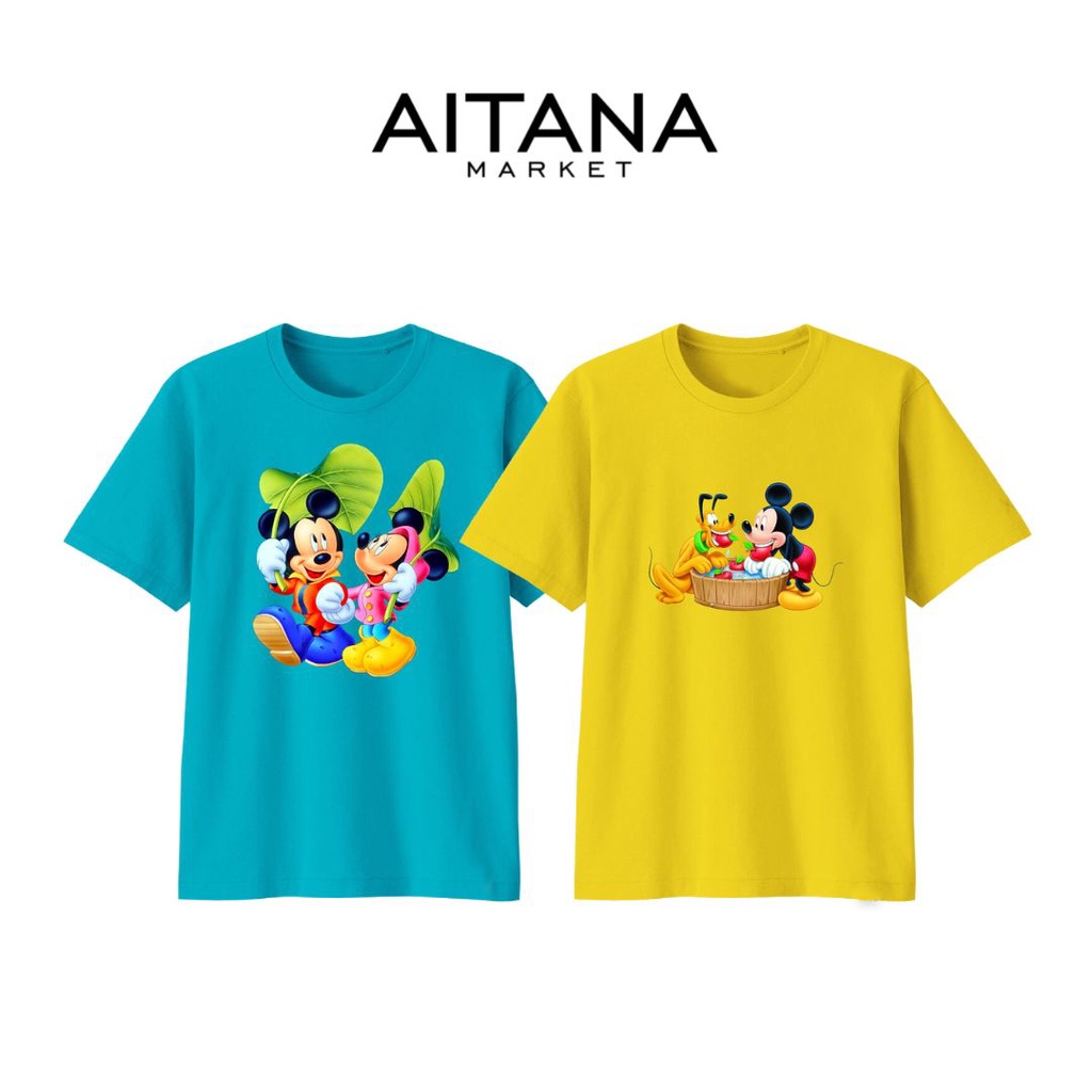 Kaos Edisi Kartun Mickey Couple Series Ready Size Bayi Sampai Dewasa Bigsize Bahan Katun Combed 30s Premium