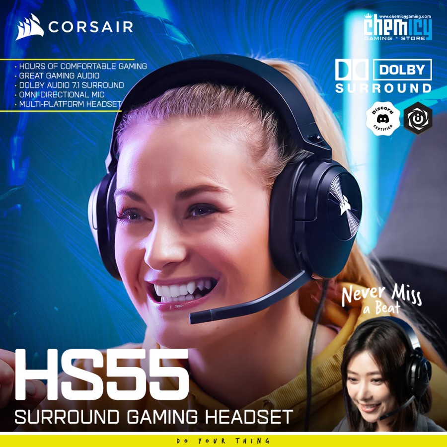 Corsair HS55 Surround 7.1 Dolby Audio Multiplatform Gaming Headset