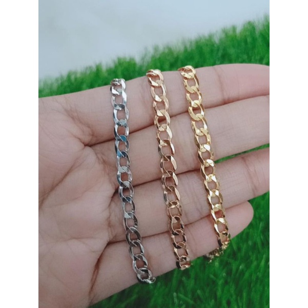 gelang perak asli silver 925 lapis emas/gelang tangan rantai sn renggang+1bel+1 bunga ukir/asli silver/fashion wanita