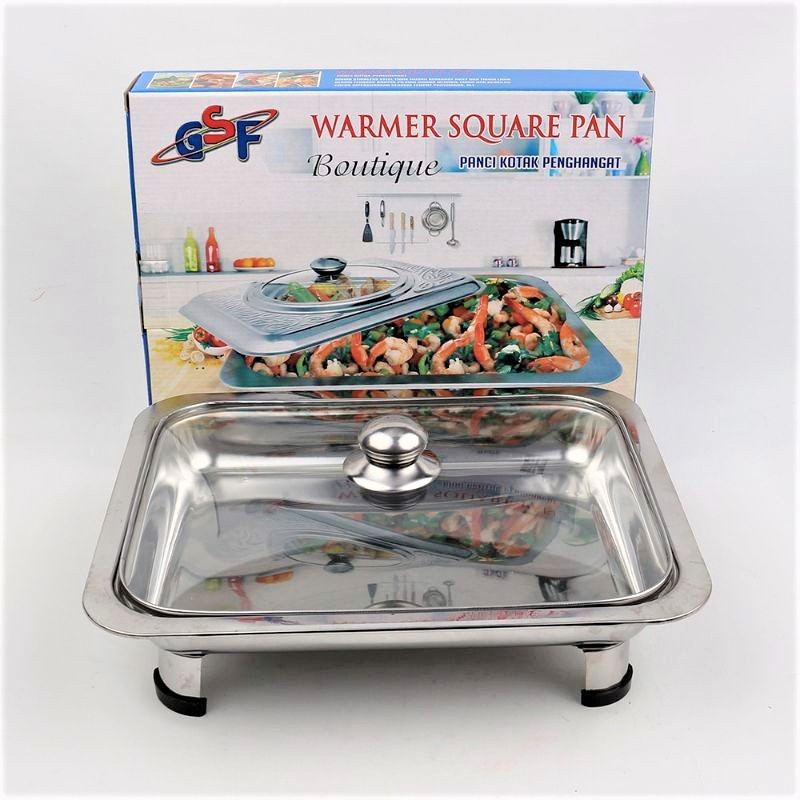 Prasmanan Set Kaca Prasmanan Stainless Tutup Kaca Warmer Fast Food Dish Wadah Saji