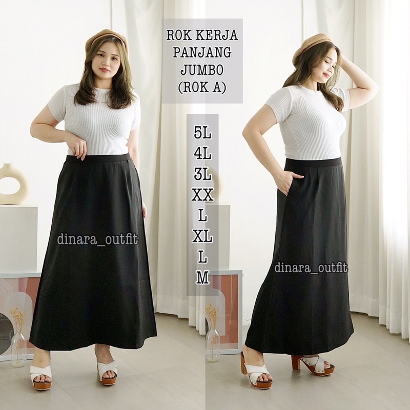 Jual ROK KERJA PANJANG JUMBO ROK A LINE Shopee Indonesia