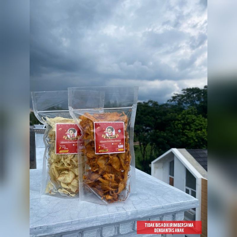 KERIPIK/KRIPSET Singkong Ceu Mieun 250 gram varian Pedas dan Original