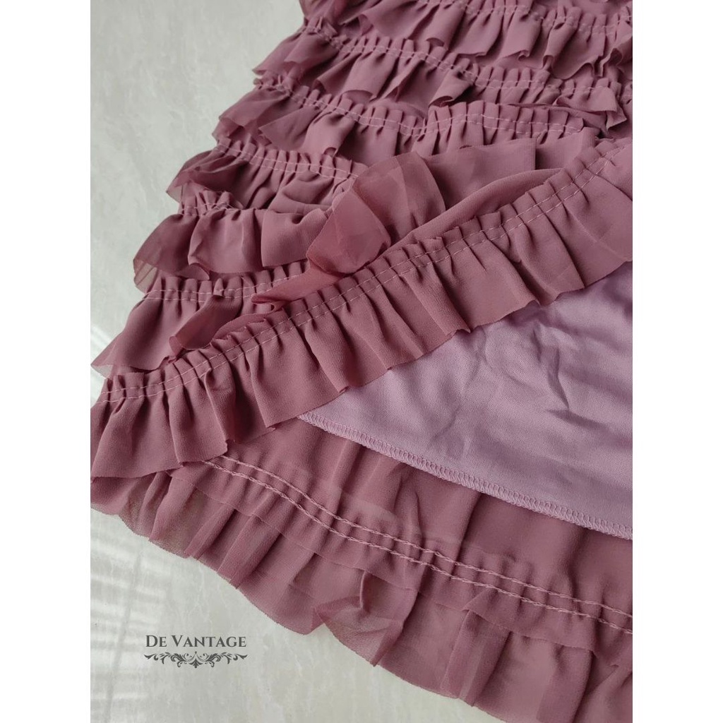 Rok Layer Panjang / Rok Tingkat Polos / Plain Layered Skirt