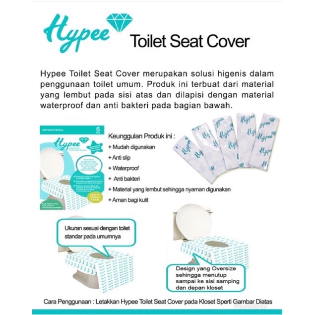 Hypee Disposable Toilet Seat Cover Waterproof isi 5 pcs