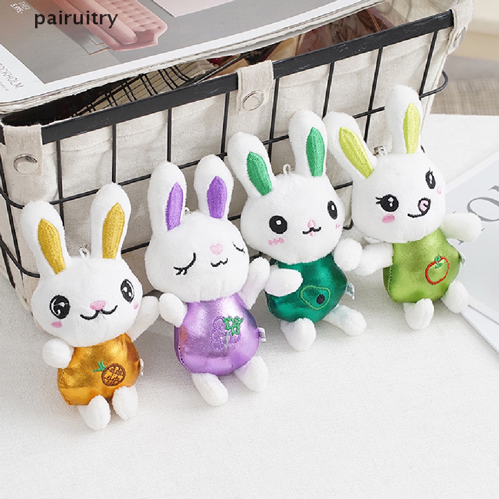 Prt 12 cm Lucu Fluffy Rabbit Gantungan Kunci Woman Handbag Bag Keyring Gantungan Kunci Mobil Liontin Gantungan Kunci PRT