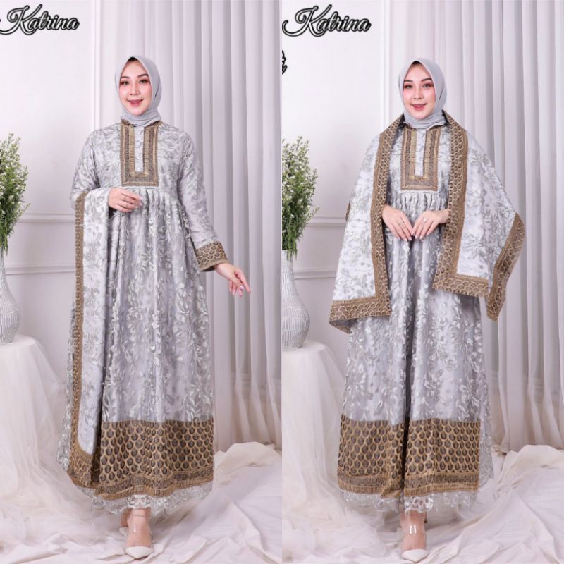 GAMIS SELENDANG KATRINA // BAHAN TILLE BORDIR PREMIUM MIX SATIN VELVET // BAJU PESTA // BAJU WISUDA // KEBAYA MODERN // By Pelangj Jaya