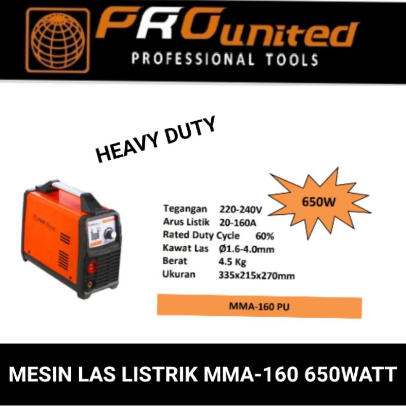 mesin las / travo / inverter mma-160 IGBT digital 650watt heavy duty ( HARGA PROMO ) pro united by kentaro