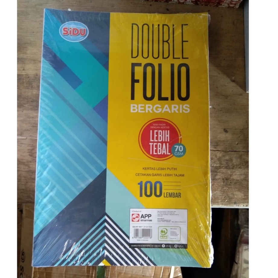 

Kertas/Double Folio Bergaris Sidu 100 Sheets SINAR DUNIA/Kertas Double Folio Bergaris SIDU / Sinar Dunia / SDU RF 100 Lembar