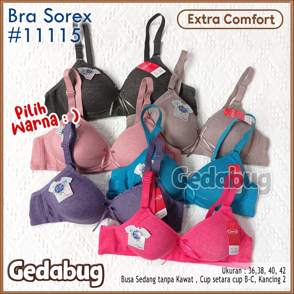Sorex Bra 11115 Melange Collection Tanpa kawat Kait 2 Busa Cup Besar Setara Cup C BH Harian