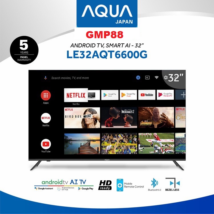 AQUA LED TV AQUA ANDROID 32 Inchi LE-32AQT6600 SMART ANDROID KHUSUS BATAM