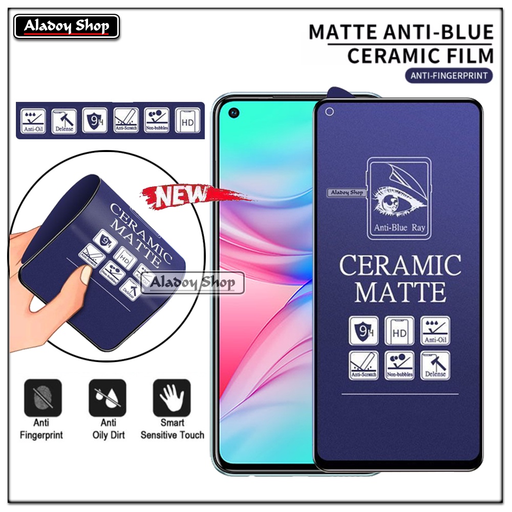 PAKET 3IN1 Anti Gores Blue Matte Anti Glare Infinix Hot 10 + Tempered Glass Camera dan Skin Carbon