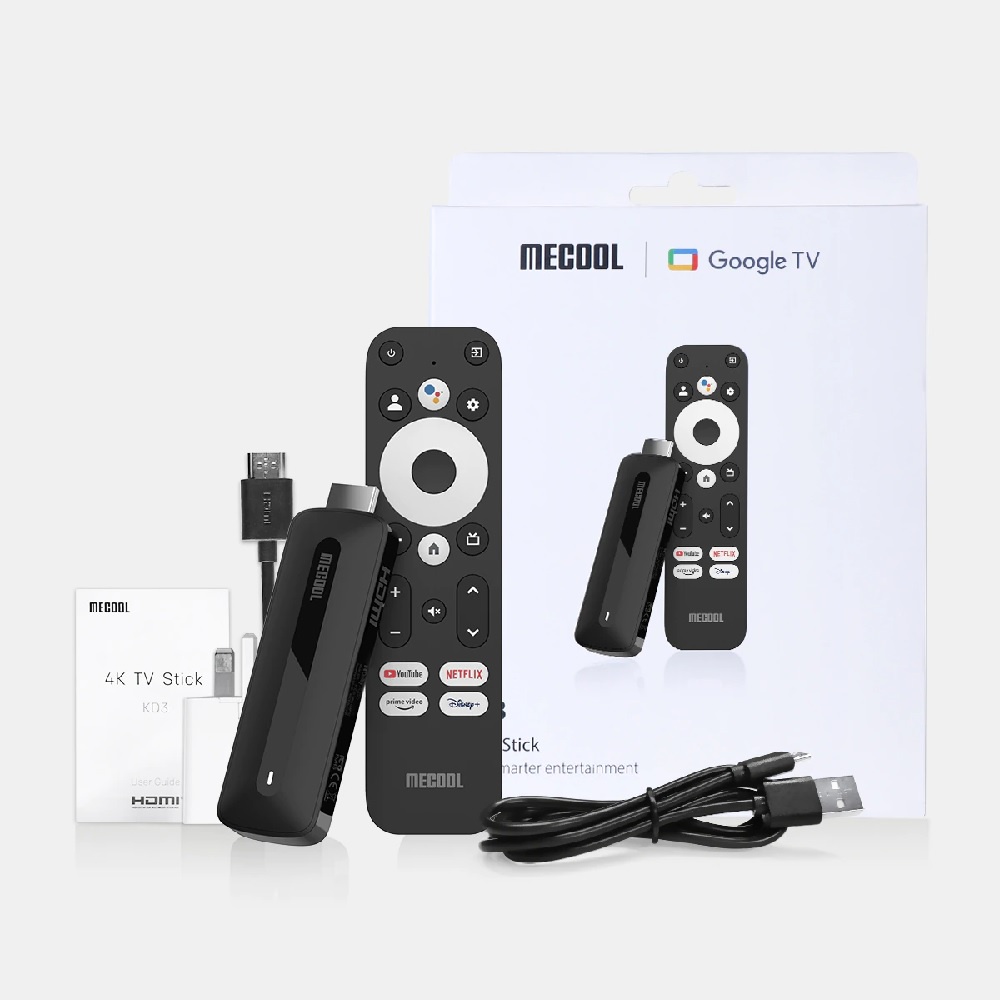 Google TV Stick 4K UHD - Android TV 11 Google Certified - MECOOL KD3