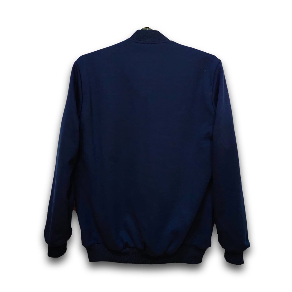 [GARMOST] JAKET BISBOL TERBARU FLEECE PARASUT POLYESTER NAVY BLUE