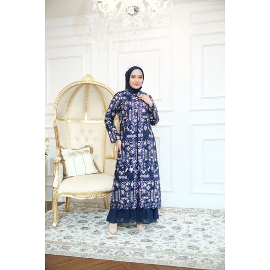 New Gamis Cardigan Tille Twotone Payet New Produk "Ready best Seller quality Gaun Pesta Mewah Aisyah
