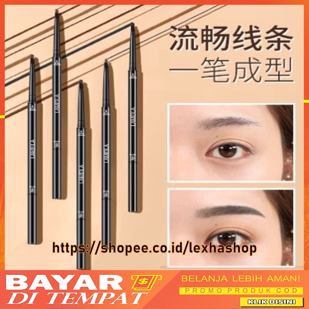 Lameila Pensil Alis Double Heads Eyebrow Pencil Lasting Eyebrow Pen Waterproof 6 Warna DJ 836