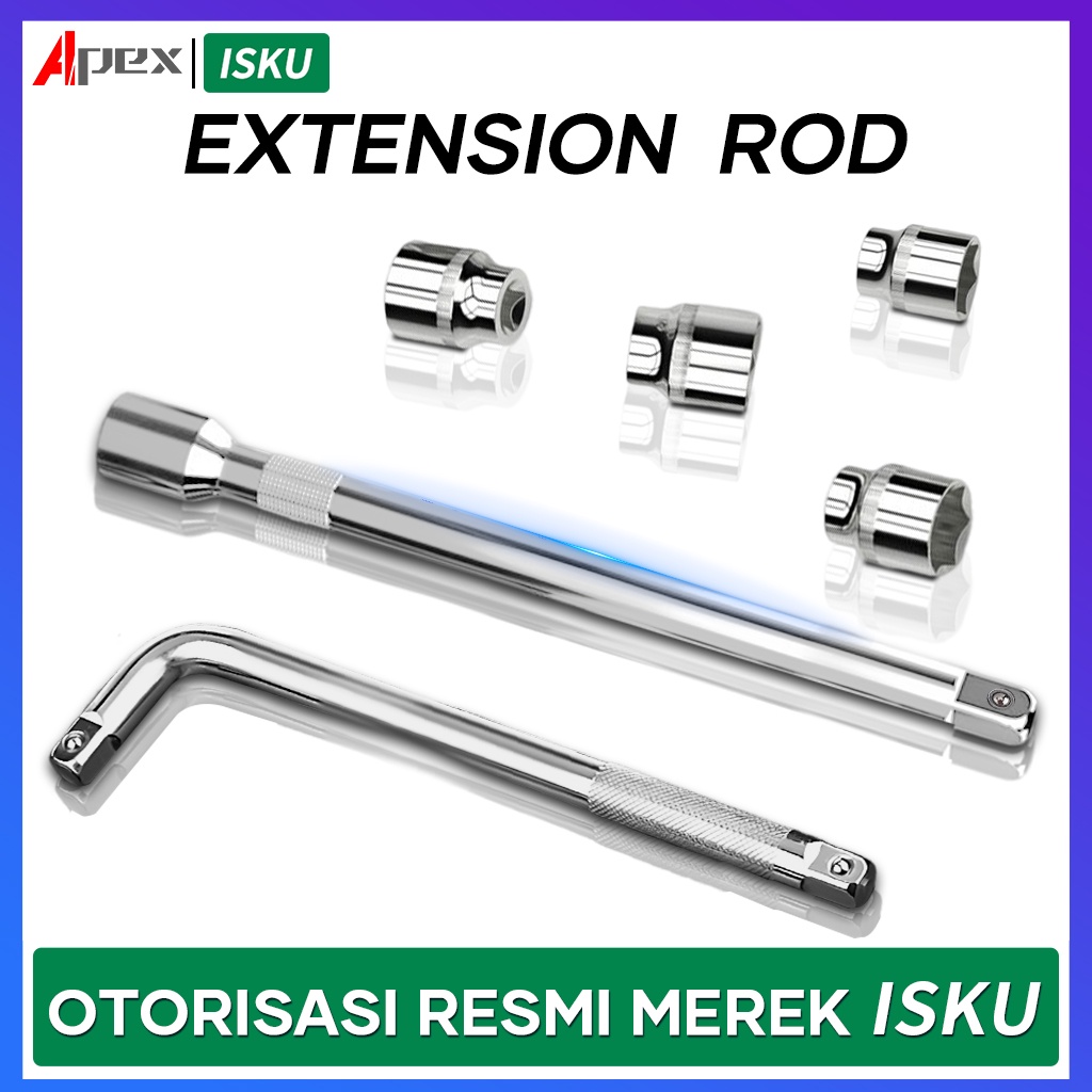 ISKU Extension Bar 10&quot; Murah Pemanjang Kunci Sok 250mm Gagang Sock T 1/2 X 10 Inch