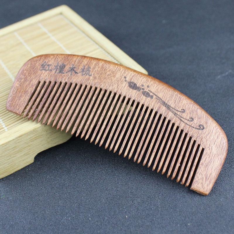 Sisir Cendana Merah Jenis Bulan Sisir Kayu Gigi Halus Sisir Penata Rambut Cendana Hadiah Kecil