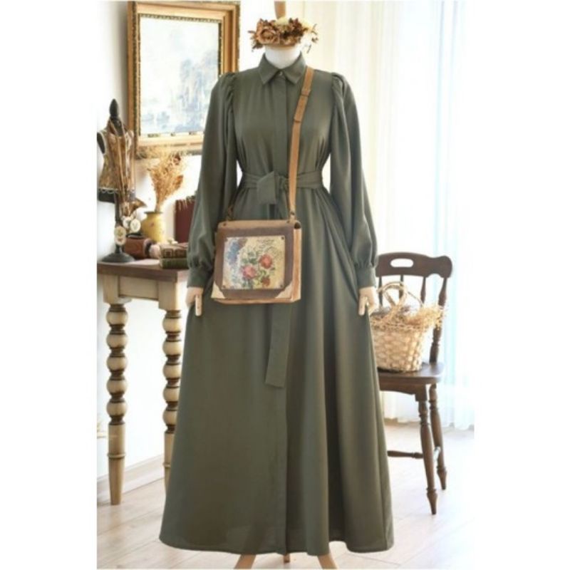 𝐏𝐆𝐌𝐓 •  CHINTIA CINTA MAXY DRESS GAMIS WANITA CRINKLE AIRFLOW