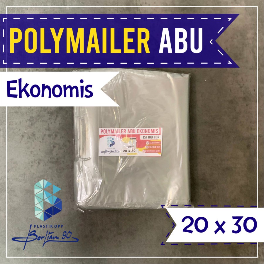 Plastik Polymailer Abu Ekonomis 20x30 Kantong Plastik Packing Polymailer Online Shop Amplop Plastik 