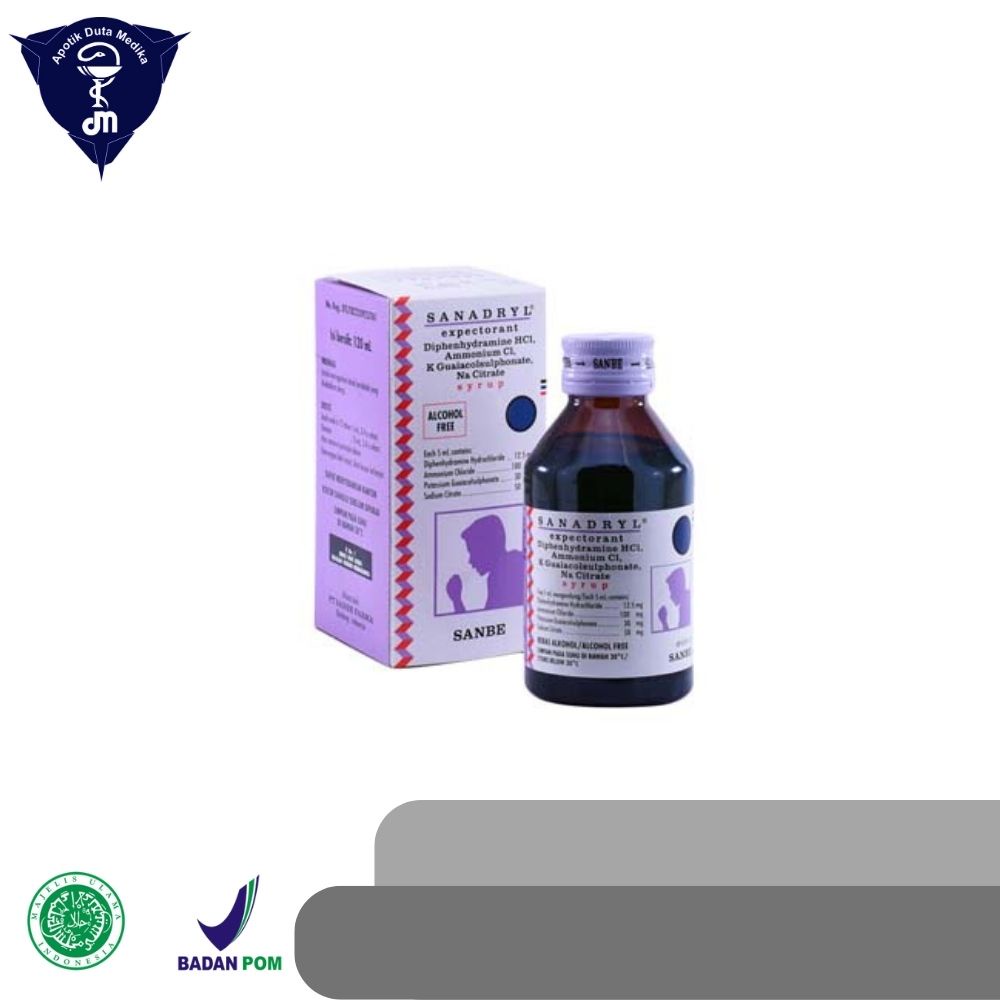 SANADRYL EXPECTORANT 60 ML SIRUP/OBAT BATUK DEWASA/BATUK BERDAHAK DEWASA/BATUK ALERGI DEWASA