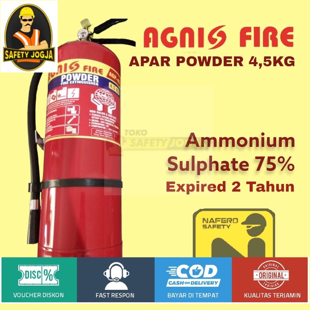 APAR Powder 4.5Kg merk AGNIS Fire. Alat Pemadam Api. Tabung Pemadam 4,5kg