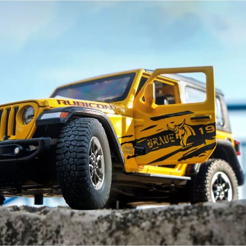 Diecast Mobil Jeep Wrangler Rubicon 1:20 Miniatur Mobil Mobilan Jip Panjang