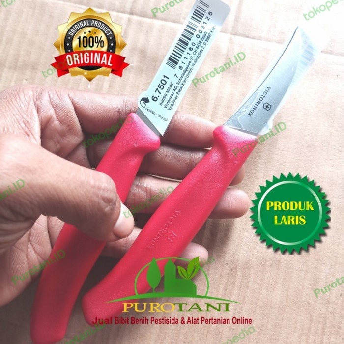 Pisau Ukir Sabit VICTORINOX 6cm Grafting Okulasi Kupas Peeler Original