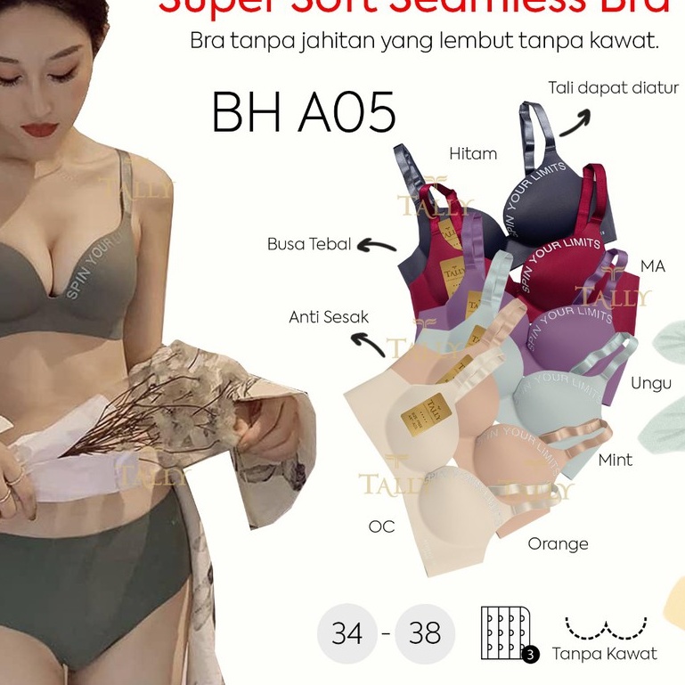 Super Soft Seamless Bra Tally Non Kawat Busa Tebal A05