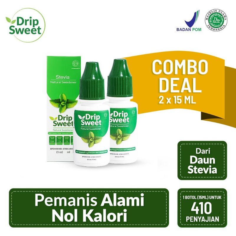 

Drip sweet stevia pemanis paket hemat 15 ml dapat 2 botol