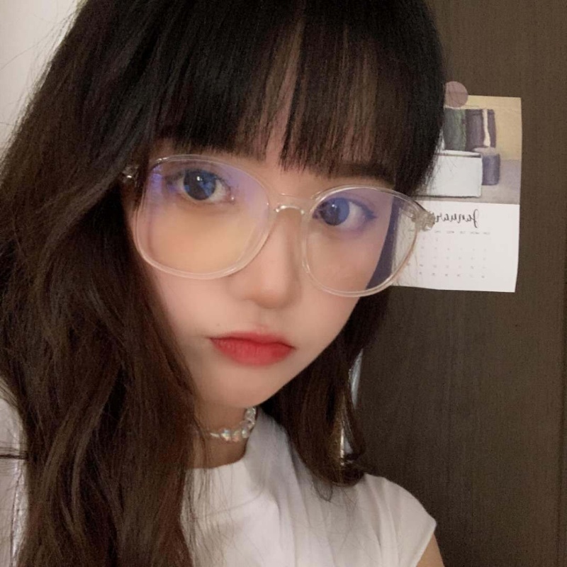 (YUZHU) Kacamata Bingkai Transparan Fashion Korea Wanita INS Gaya Klasik Perlindungan Radiasi Eyeglasses